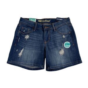 Old Navy Boyfriend Jean Shorts Womens 0 Distressed Mid Rise Y2K Blue